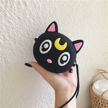Load image into Gallery viewer, Q UNCLE Cartoon Coin Purse Girls Purse Kawaii Mini Wallet Chain Zipper Silicone Headphone Key Storage Bag Mini Crossbody Bag