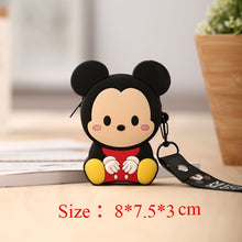 Load image into Gallery viewer, Q UNCLE Cartoon Coin Purse Girls Purse Kawaii Mini Wallet Chain Zipper Silicone Headphone Key Storage Bag Mini Crossbody Bag